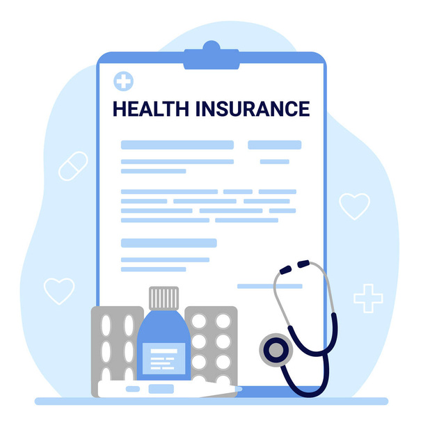 Health insurance, tax claim law document. Count form of healthcare. Vector - Vector, Image