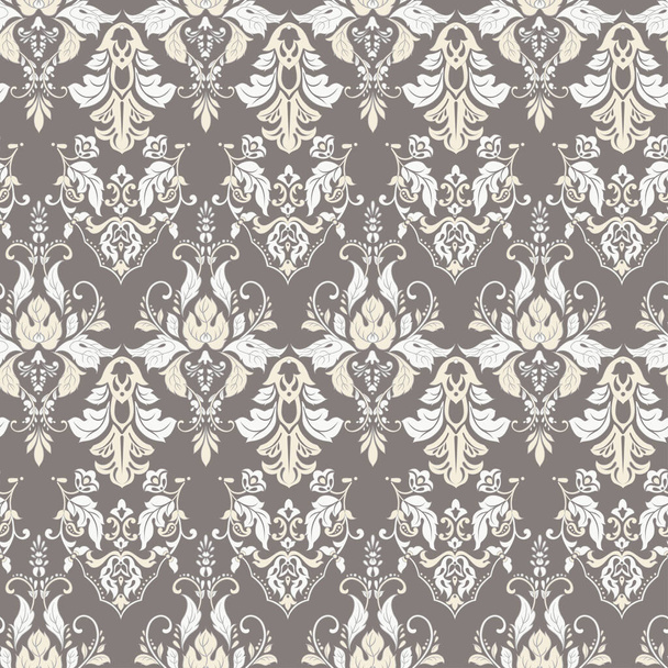 Vector floral wallpaper. Classic Baroque floral ornament. Seamless vintage pattern - Vector, Image