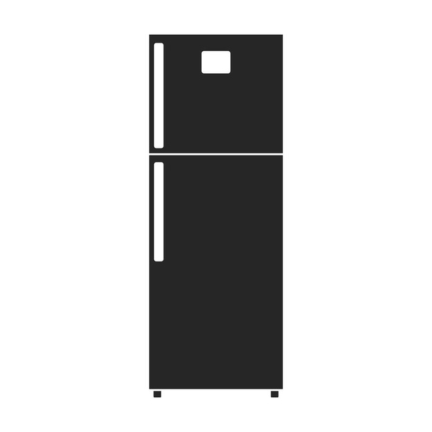 Congelador icono vector icon.Black aislado en el congelador de fondo blanco. - Vector, imagen