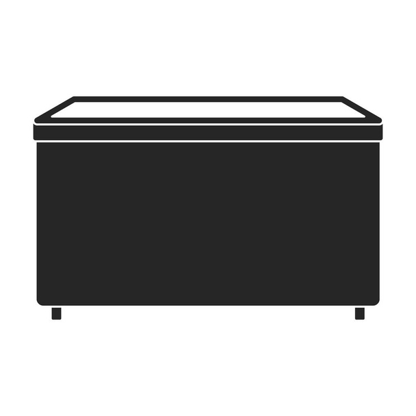 Congelador icono vector icon.Black aislado en el congelador de fondo blanco. - Vector, Imagen