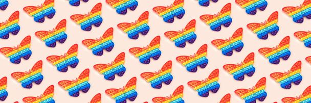patrón arco iris pop it burbuja sensorial Fidget juguetes - Foto, Imagen