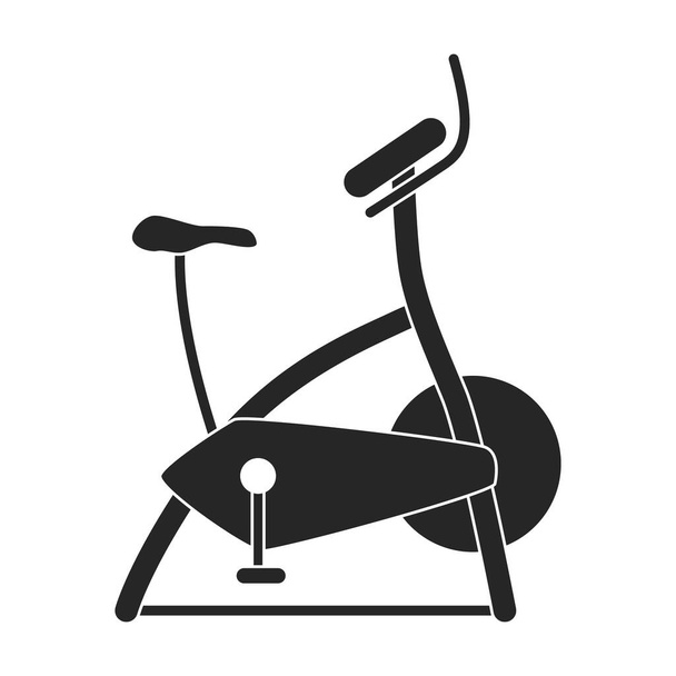 Exercise bike vector black icon. Isolated black illustration icon fitness bicycle.Vector illustration exercise bike on white background. - Vetor, Imagem