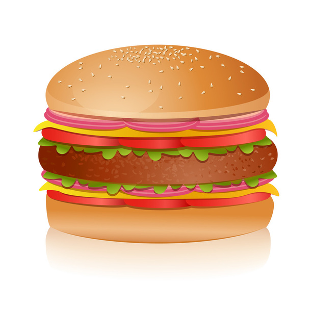 Hamburger gustoso - Vettoriali, immagini