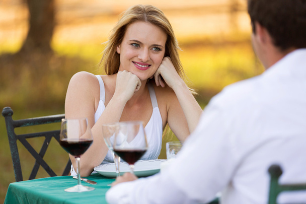 young woman having dinner with her boyfriend - Foto, Imagen