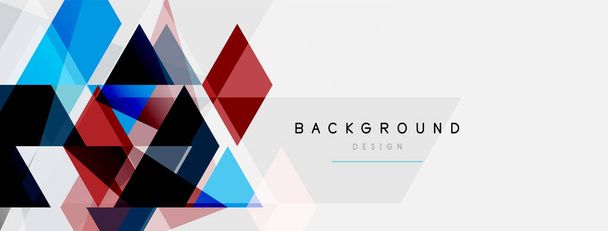 色の三角形の組成、幾何学的な抽象的な背景。テクノやビジネスのコンセプト、壁紙、バナー、背景、ランディングページのパターン - ベクター画像