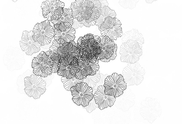 Light Gray vector doodle backdrop with leaves. Colorful illustration in doodle style with flowers. Doodle design for your web site. - Vector, Image