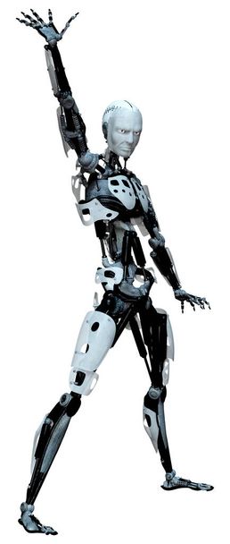 Renderização 3D de um robô macho isolado em fundo branco - Foto, Imagem