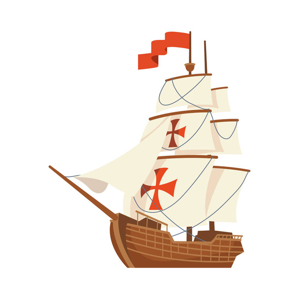 columbus caravel ship - Вектор, зображення