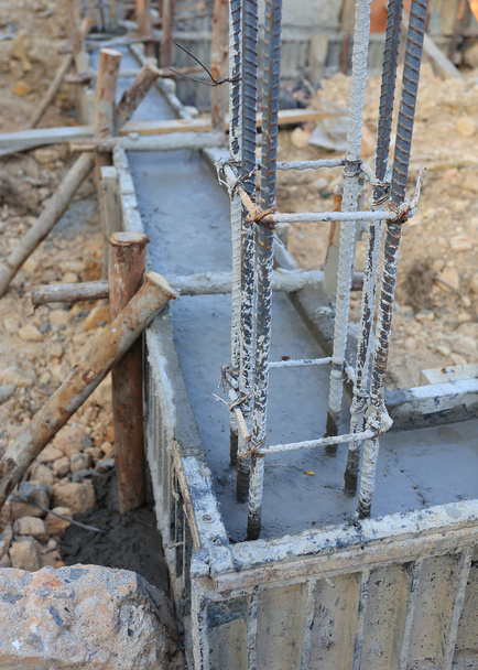 Construction house, reinforcement metal framework - Photo, Image