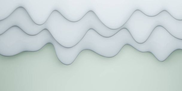 water drop shape curve background Alternately several layers of pastel colors 3D illustration - Photo, Image