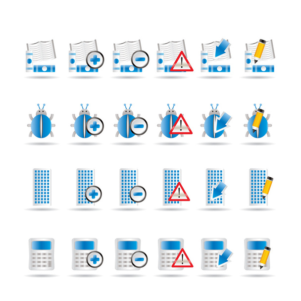 24 Business, office and website icons - Vector, Image