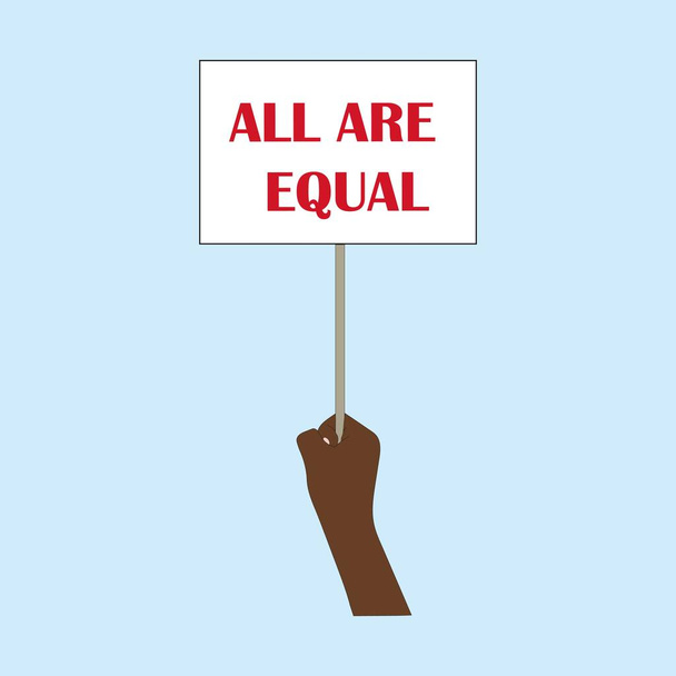 Affiche avec slogans contre le racisme, illustration vectorielle du dessin à la main - Vecteur, image