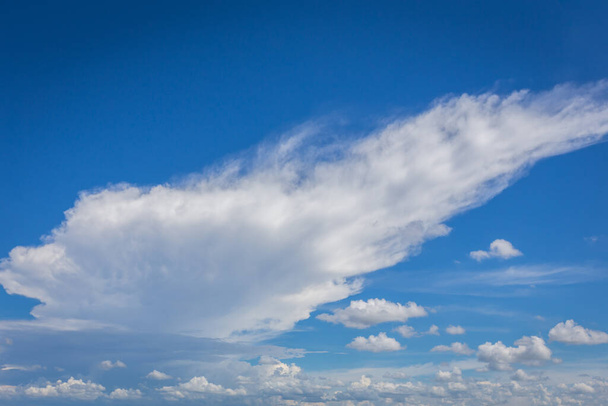 Clouds with blue sky in bright day for scene and background - Photo, Image