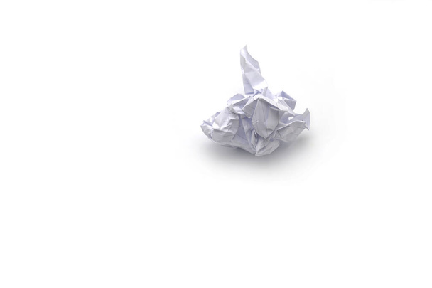 crumpled paper ball on white background - Photo, Image