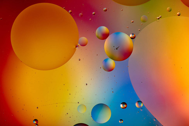 abstract background of colorful oil paints and water drops - Photo, Image