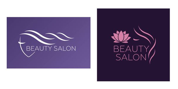 Красива жінка векторний логотип для перукарні, салону краси, косметичних процедур, спа-центру. векторний логотип для перукарні
 - Вектор, зображення