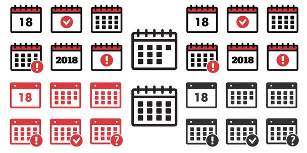 Vector Calendar Icons. Event add delete progress - Vector, Image