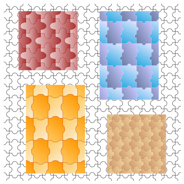 five seamless puzzles - Vector, Image