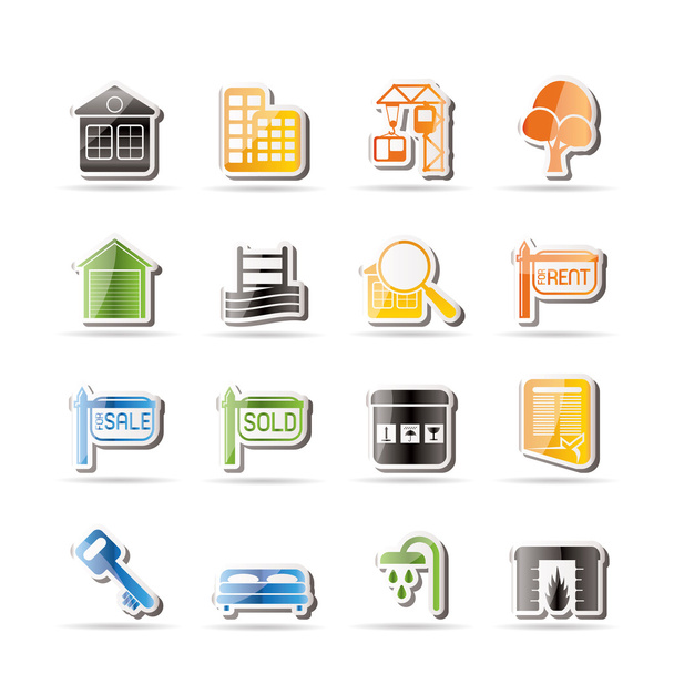 Simple Real Estate Icons - Vector, Image