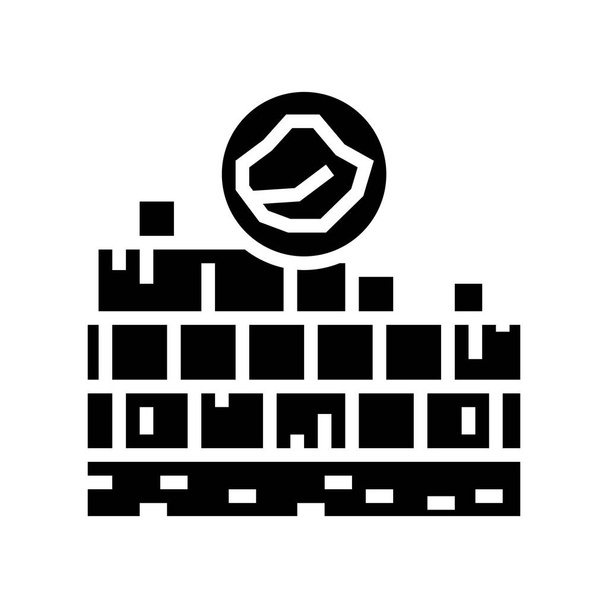 kalksteengroeve glyph icoon vector illustratie - Vector, afbeelding