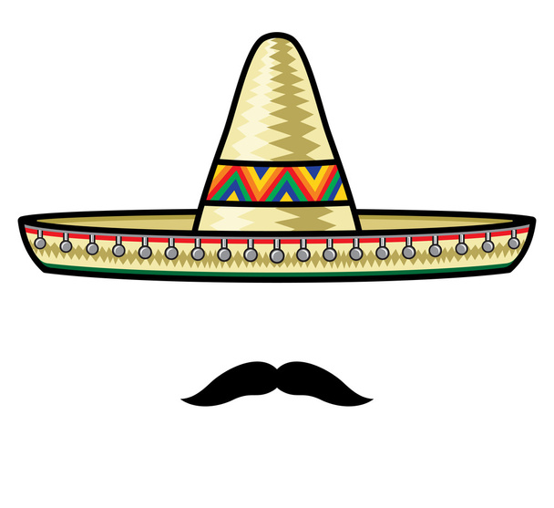 Sombrero e bigode
 - Vetor, Imagem