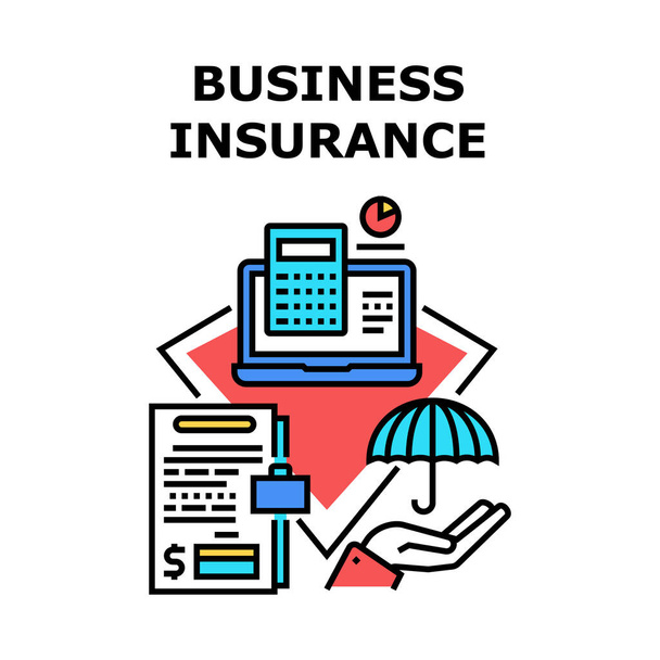 Business Insurance Concept Color Ilustracja - Wektor, obraz