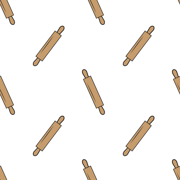 seamless pattern illustration design rolling mill is unique and simple. color texture brown. white background. for kitchen appliance icons, food wallpapers and can be printed in the fabric. modern - Vektor, obrázek