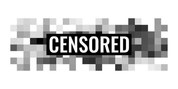 Censored pixel sign flat style design vector illustration concept. - Vector, Image