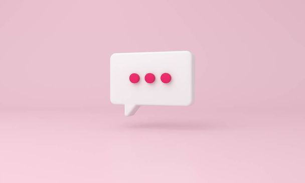 Bubble Chat-Symbol auf rosa Hintergrund. 3D-Darstellung. - Foto, Bild