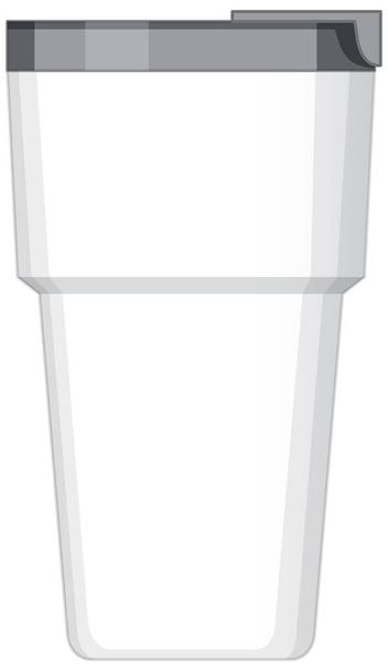Ilustração isolada do copo de água de metal branco - Vetor, Imagem