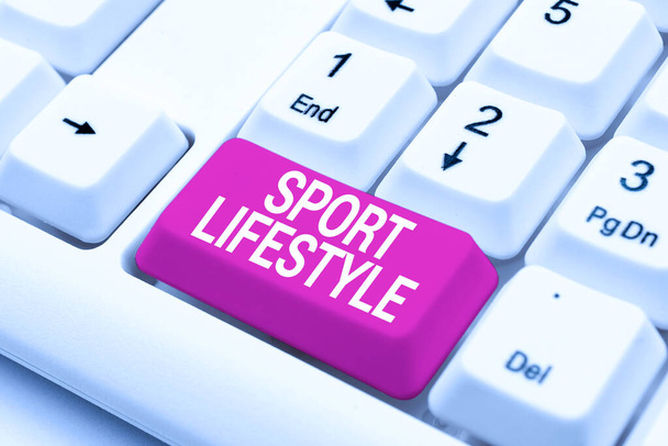 Conceptual caption Sport Lifestyle. Business overview Fond of sport or outdoor activities Physically active Offering Speed Typing Lessons And Tips, Improving Keyboard Accuracy - Photo, Image