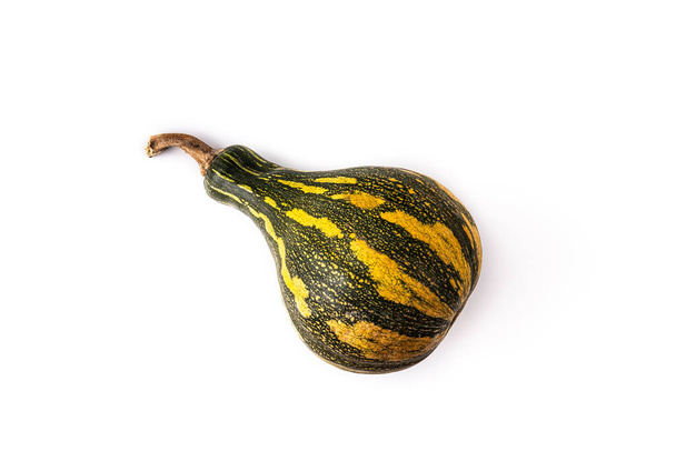Fresh green pumpkin isolated on white background - Foto, afbeelding