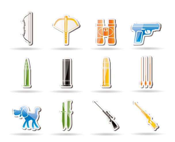 Hunting and arms Icons - Vector, imagen