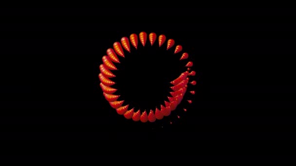 Alfa kanalı soyut animasyonlu üç boyutlu spiral izler. 4K Çözünürlük (Ultra HD). - Video, Çekim