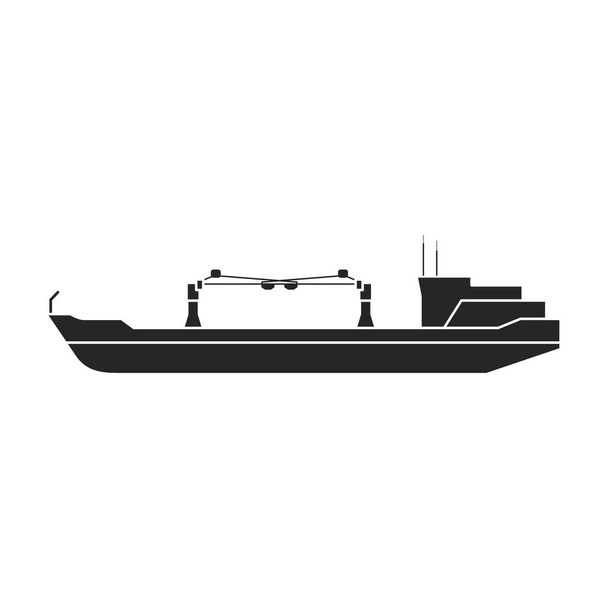 Barge vector icon.Black vector icon isolated on white background barge. - Διάνυσμα, εικόνα
