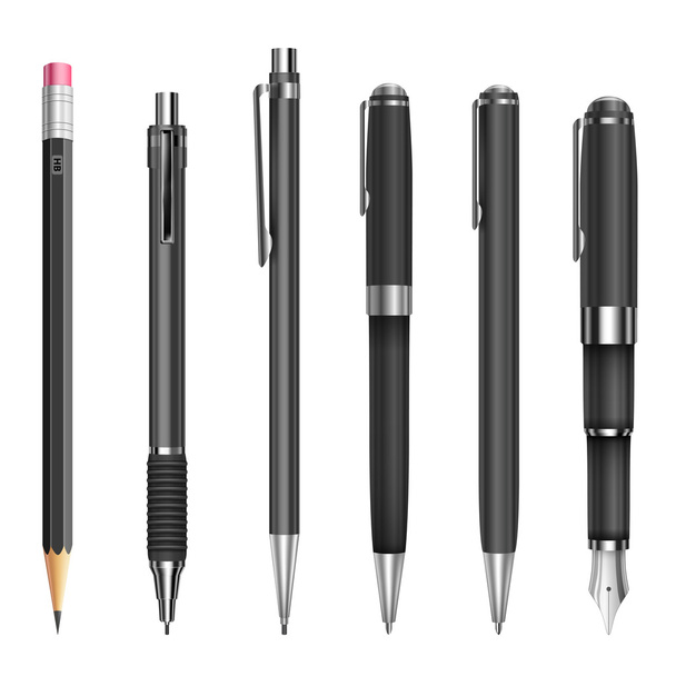 Pens and pencils - Vektor, Bild