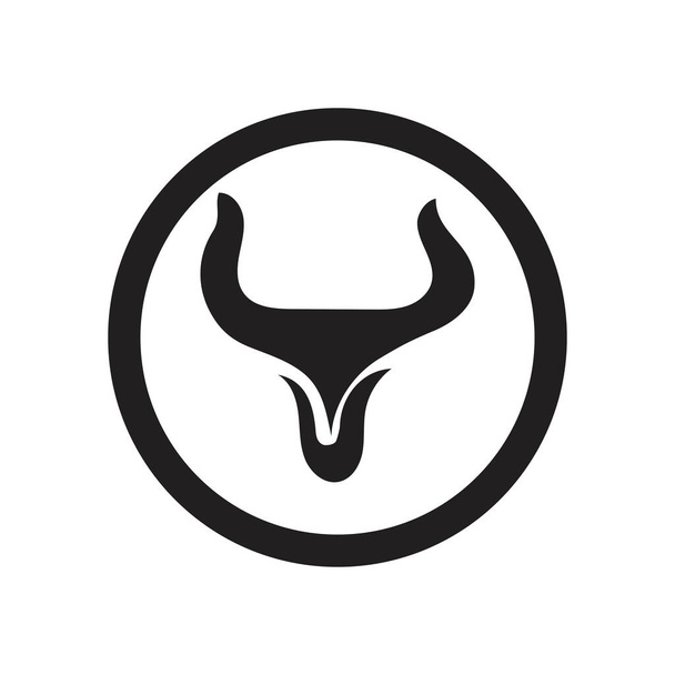 Logo rogu byka i szablon symboli aplikacji ikony - Wektor, obraz