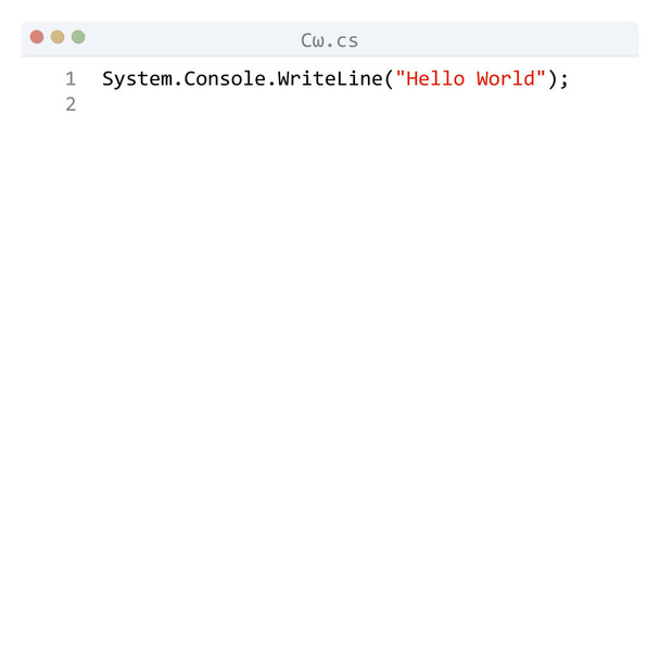 C γλώσσα Hello World πρόγραμμα στο παράθυρο επεξεργαστή - Διάνυσμα, εικόνα