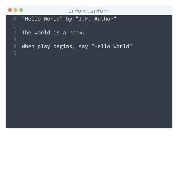 Tájékoztatás nyelv Hello World program minta szerkesztő ablakban - Vektor, kép