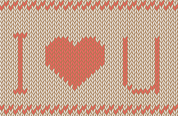 Vector knitted background. I love you pattern - Vektör, Görsel