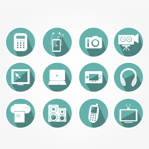 Conjunto de iconos de objetos electrónicos modernos
 - Vector, Imagen