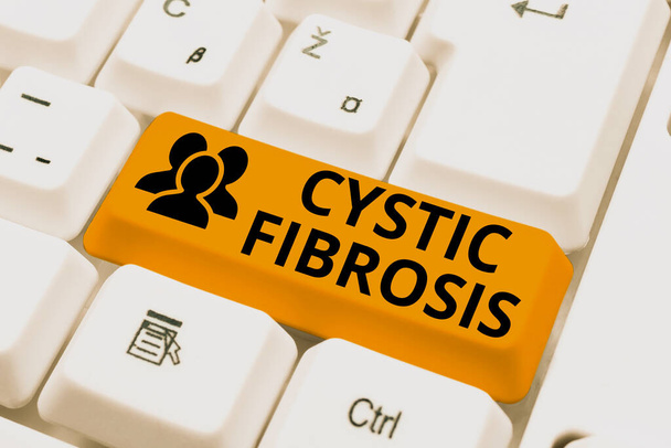 Text showing inspiration Cystic Fibrosis. Business idea a hereditary disorder affecting the exocrine glands Typing Cooking Instructions And Ingredient Lists, Making Online Food Blog - Photo, Image