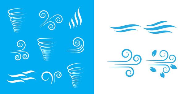 Iconos del viento naturaleza, clima fresco, clima - Vector - Vector, Imagen