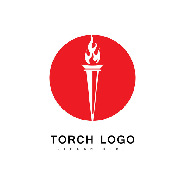antorcha fuego logo vector icono - Vector, Imagen