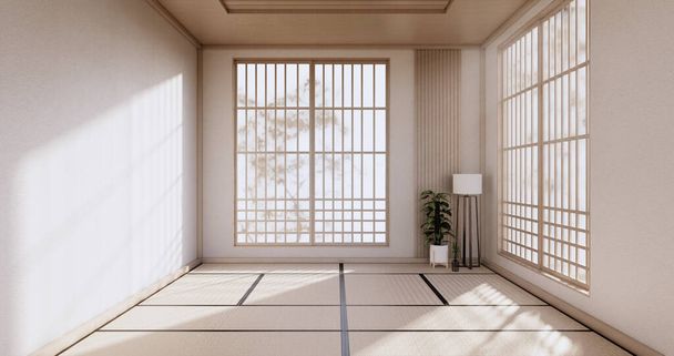 Empty room, white room, Clean modern room ,japanese style.3D rendering - Foto, Imagen