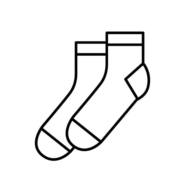 Socks icon. Black linear socks. Vector illustration. Stocking icon isolated. - Vector, Image