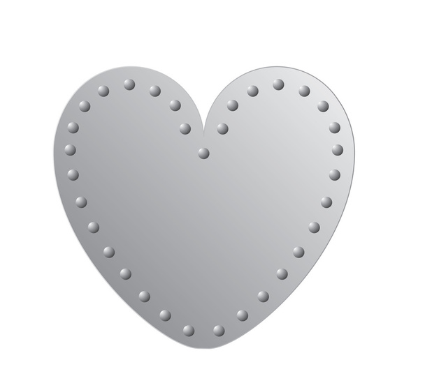 placa de metal en forma de corazón
 - Vector, Imagen