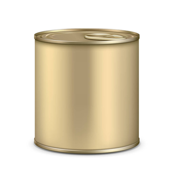 Blank Metallic Tin Can For Dairy Product Vector - Vector, Image