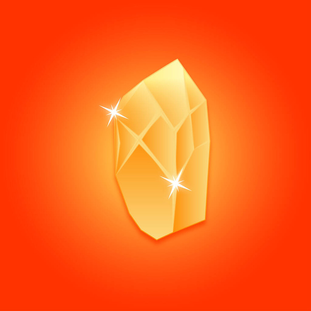 elemento alquímico mágico cristal naranja 3d ilustración - Vector, Imagen