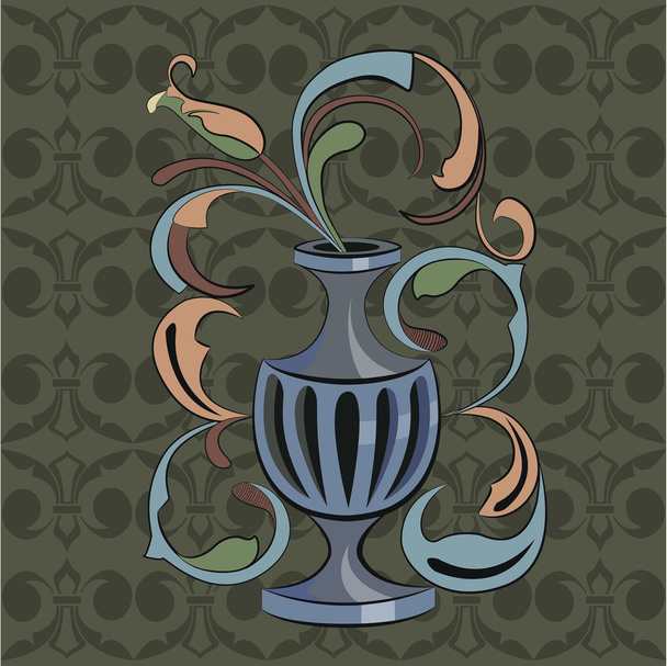 vase with acanthus - Vector, Image
